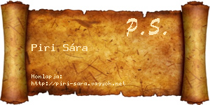Piri Sára névjegykártya