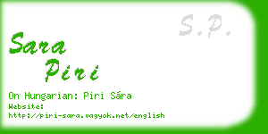 sara piri business card